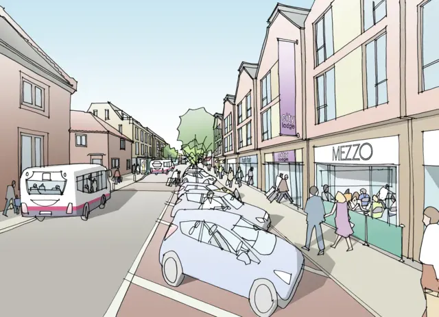 Artist's impression of St Andrew's Street North area