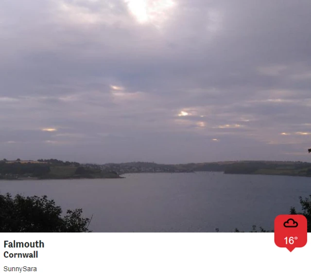 Cloudy skies in Falmouth