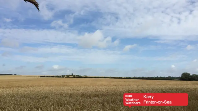 Blue skies in Frinton on Sea.