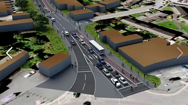 Artist's impression of Hereford link road