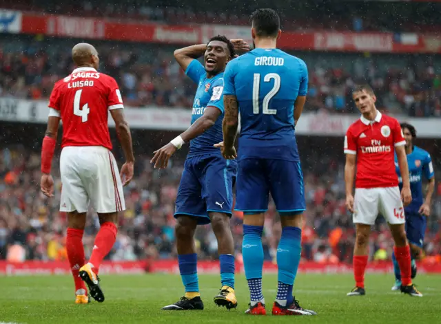 Alex Iwobi enjoys his goal