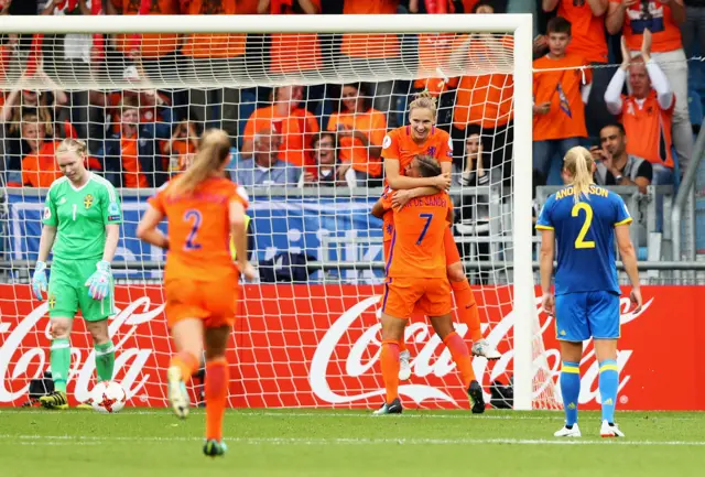 Netherlands celebrate second goal