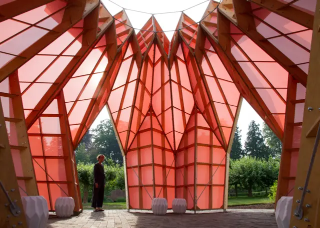 Inside the new sculpture at Berrington Hall