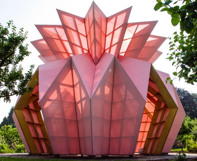 Outside view of new sculpture at Berrington Hall