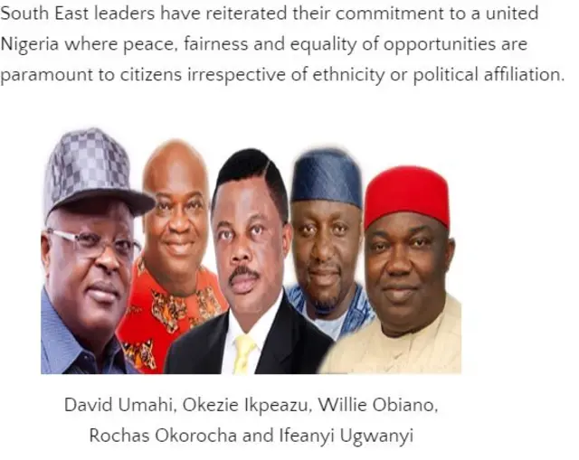 South eastern Nigeria leaders