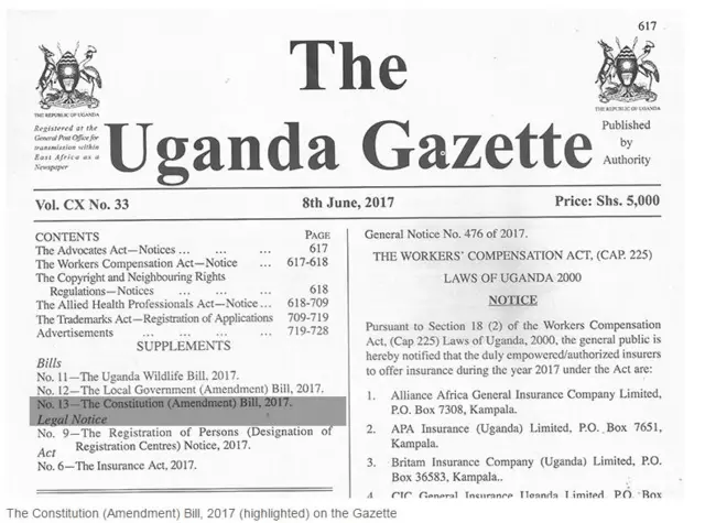 Part of Uganda Gazette