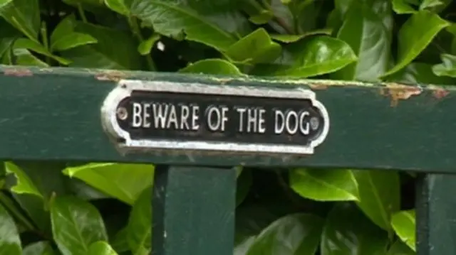 Beware of the dog sign