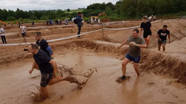 People taking part in the Mud Run at the weekend