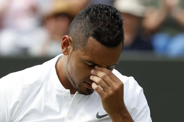 Nick Kyrgios reacts