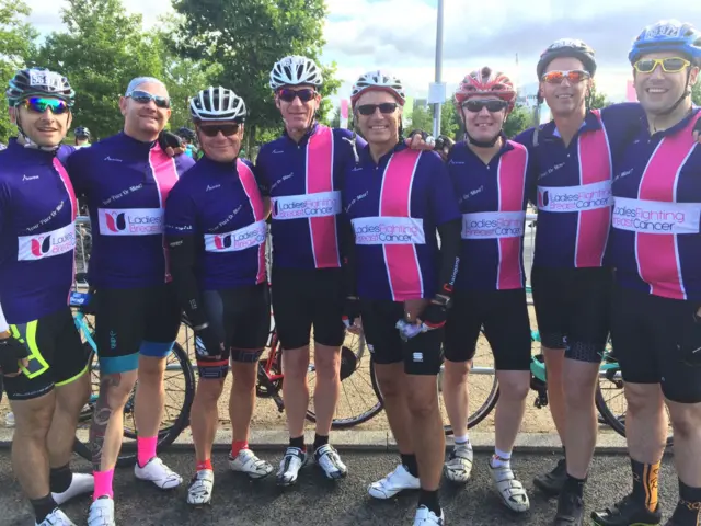 A team of RideLondon 100 riders