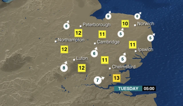 Overnight weather map