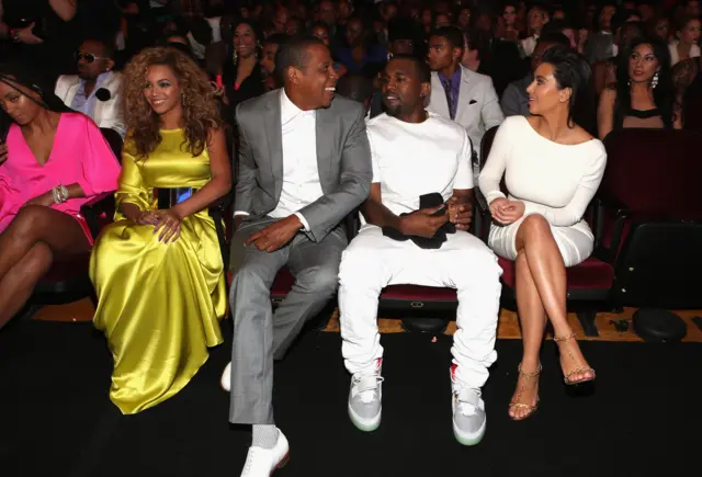 (L-r) Beyonce, Jay-Z, Kanye & Kim