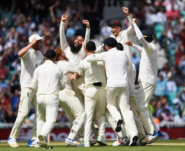 England celebrate their victory