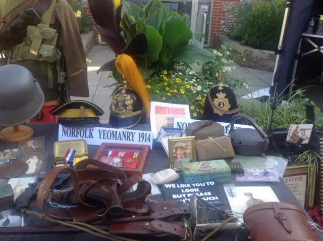 War memorabilia on display