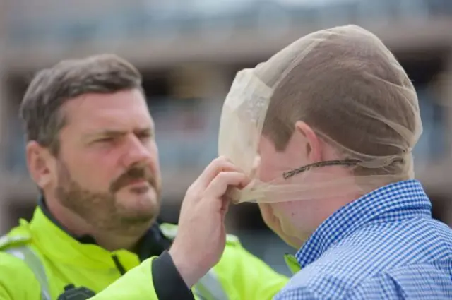 Spit guard demonstration