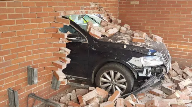 Car after hitting wall