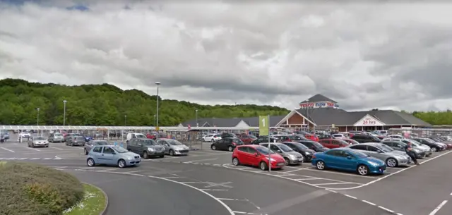 The car park where the incident took place