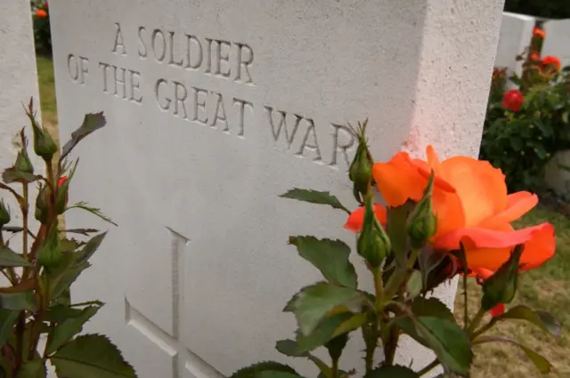 A grave at Tyne Cot for an unknown soldier of World War One