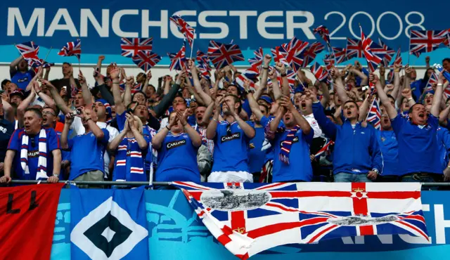 Rangers fans were in Manchester in massive numbers for the 2008 Uefa Cup final