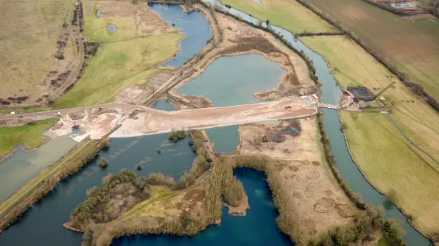 Aerial view of new A14