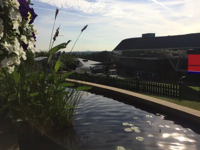 Water feature at the top of Murray Mound