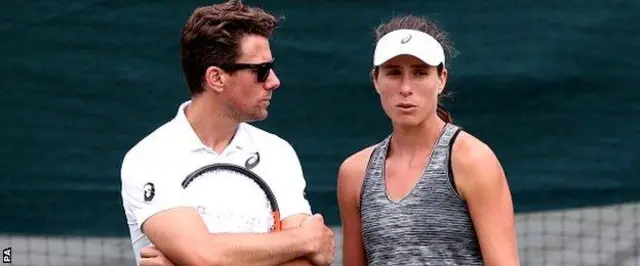 Johanna Konta with her coach