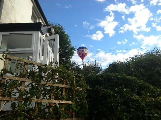 Balloon over a house