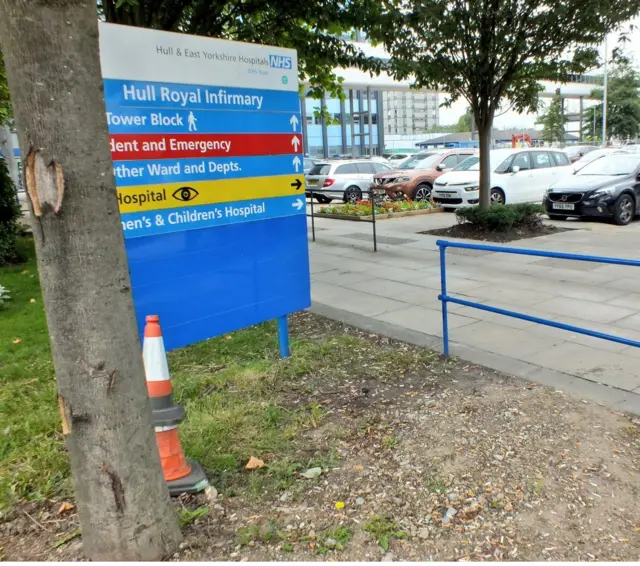 Cigarette butts by the Hull Royal sign