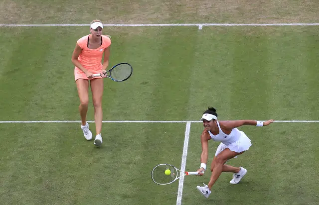 Heather Watson (right) and Naomi Broady during the 2017 AEGON Classic at Edgbaston Priory, Birmingham