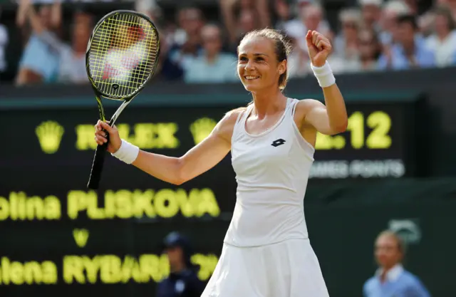 Magdalena Rybarikova celebrates