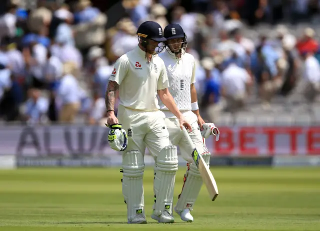 England's Ben Stokes and Joe Root