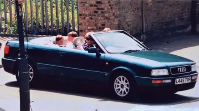 Audi being driven by Princess Diana