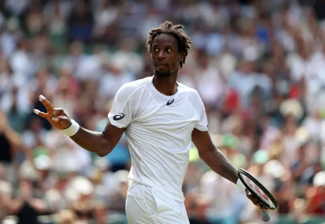 Monfils celebrates