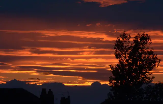 Beautiful sunset after last night's storm clouds over York