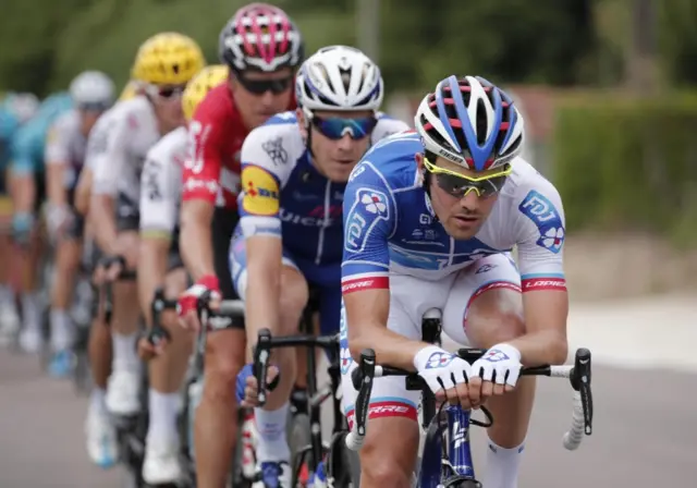 Olivier le Gac leading the peloton
