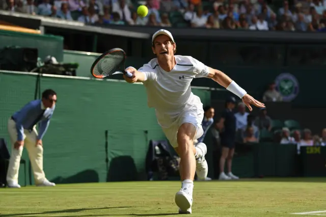 Andy Murray plays a shot