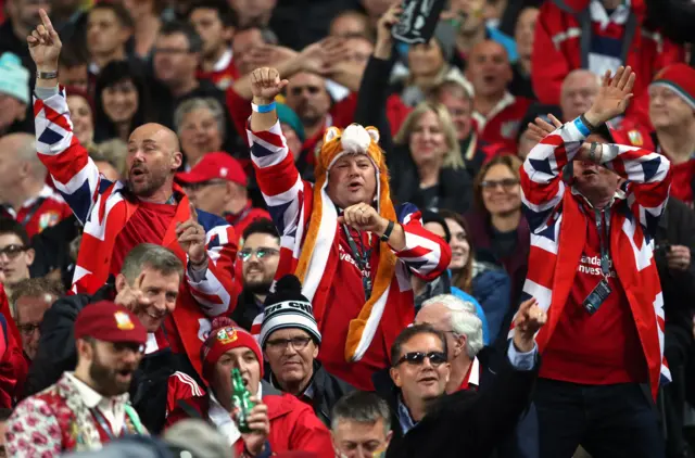 Lions fans at Eden Park