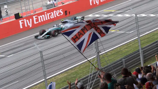 Valtteri Bottas crosses the line