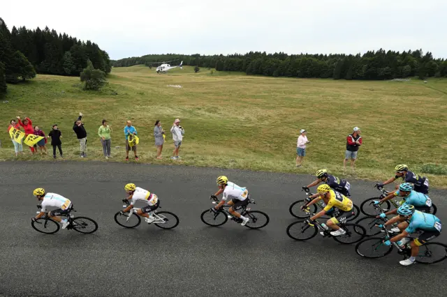 Chris Froome and team mates