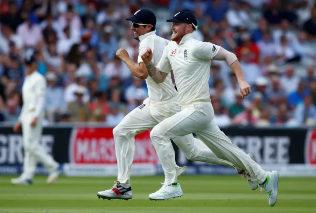 England's Ben Stokes and Alastair Cook