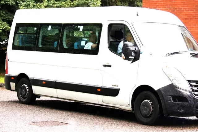 Minibus carrying prison officers