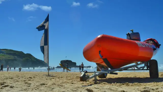 Beach and lifeguard boat. Pic: Andrew Segal