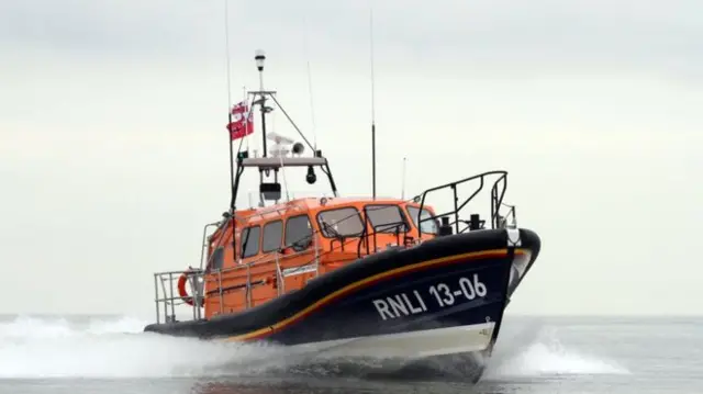 RNLI Lifeboat - the Antony Patrick Jones based in Bridlington shown on the water