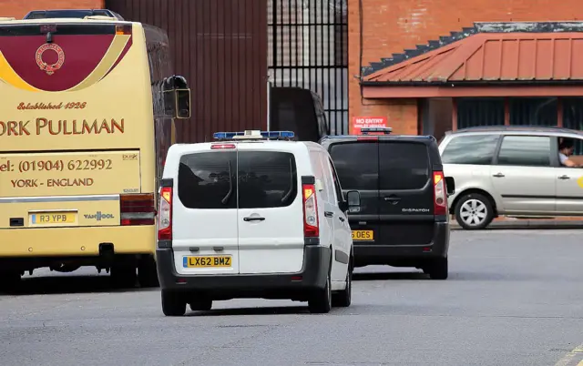 Multiple police vans