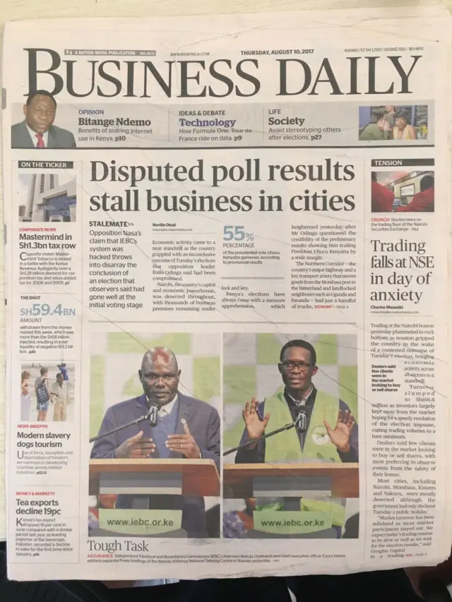 Business Daily front page