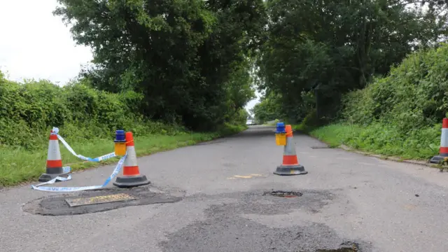 The road closure at Goose Lane bridge