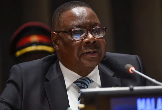 Peter Mutharika President of Malawi speaks on September 18, 2016 in New York City.