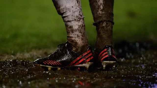 Muddy football boots