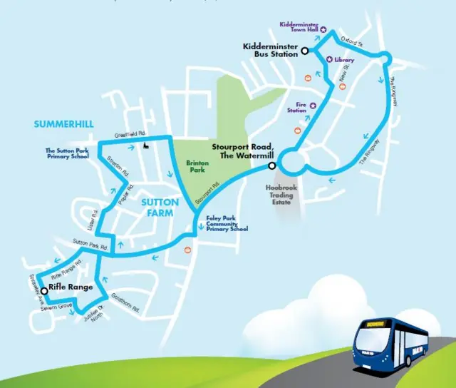 Diamond Buses number one route in Herefordshire and Worcestershire