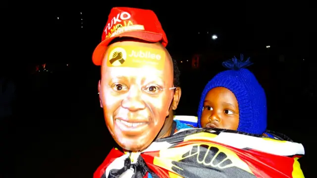 Man in Kenyatta mask